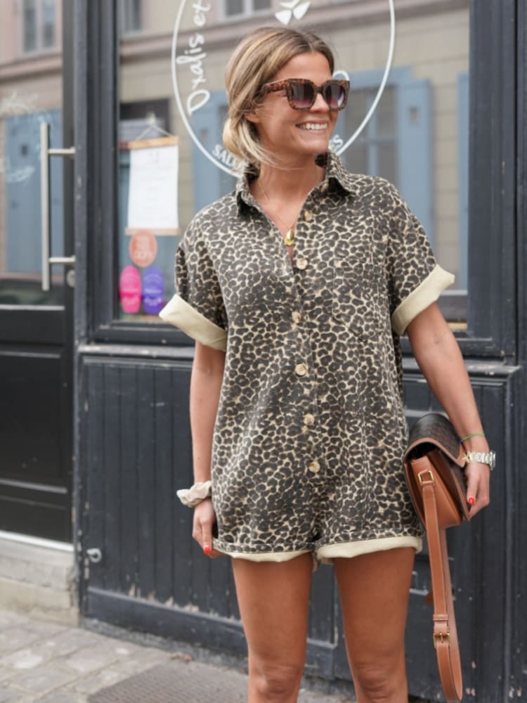 BENFIERI™ | Skjortklänning med leopardprint
