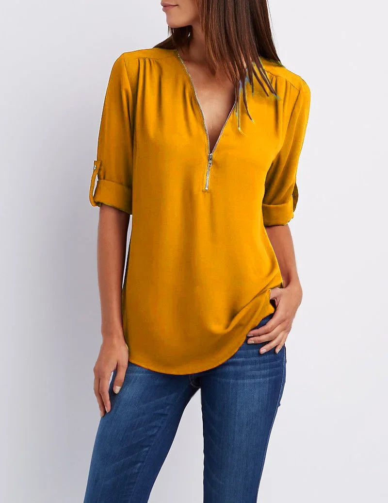 BENFIERI™ | Ronja – Elegant topp med dragkedja