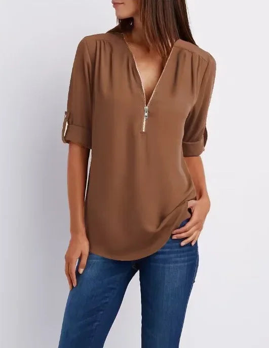 BENFIERI™ | Ronja – Elegant topp med dragkedja