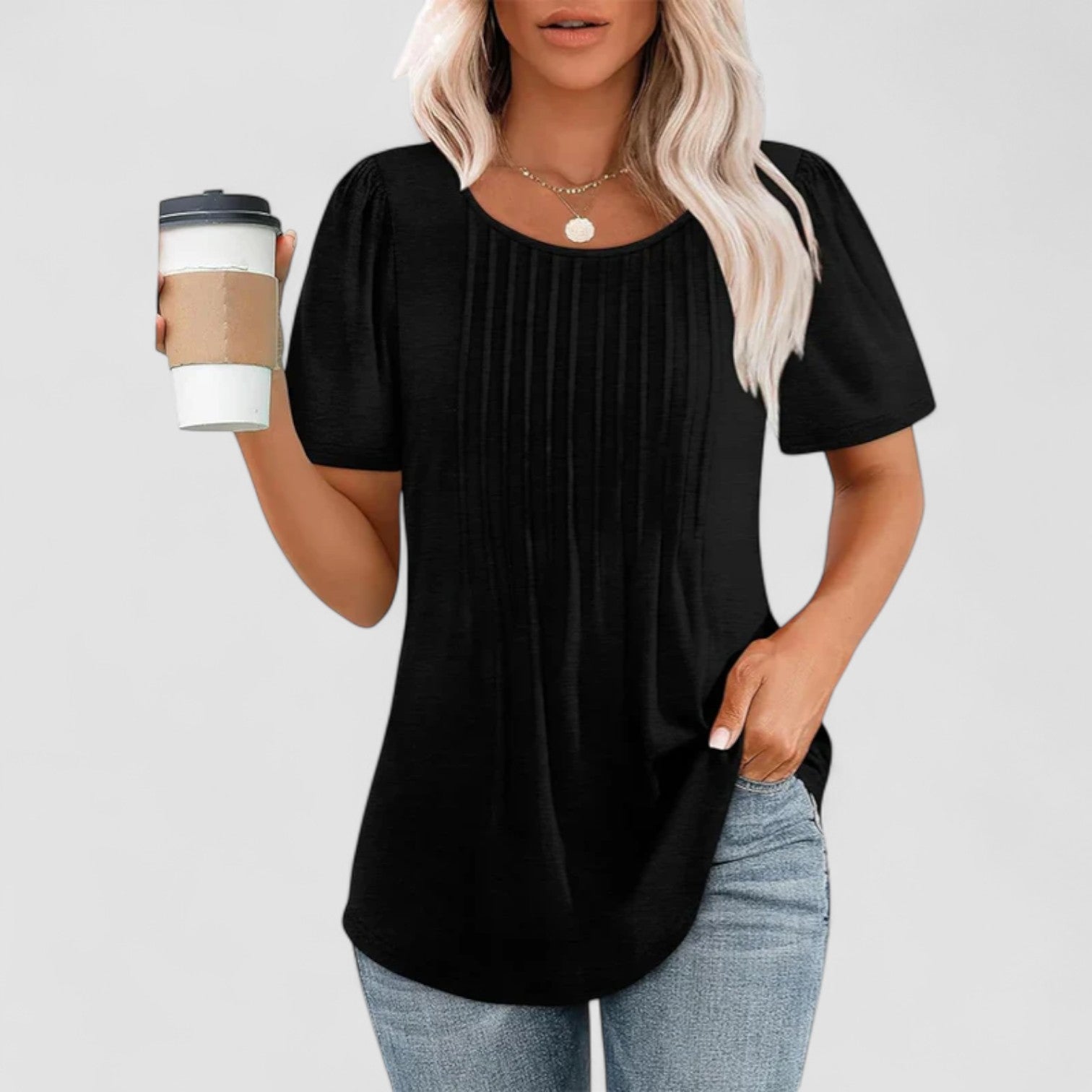 BENFIERI™ | Linna – Långärmad blus i mjuk viskos