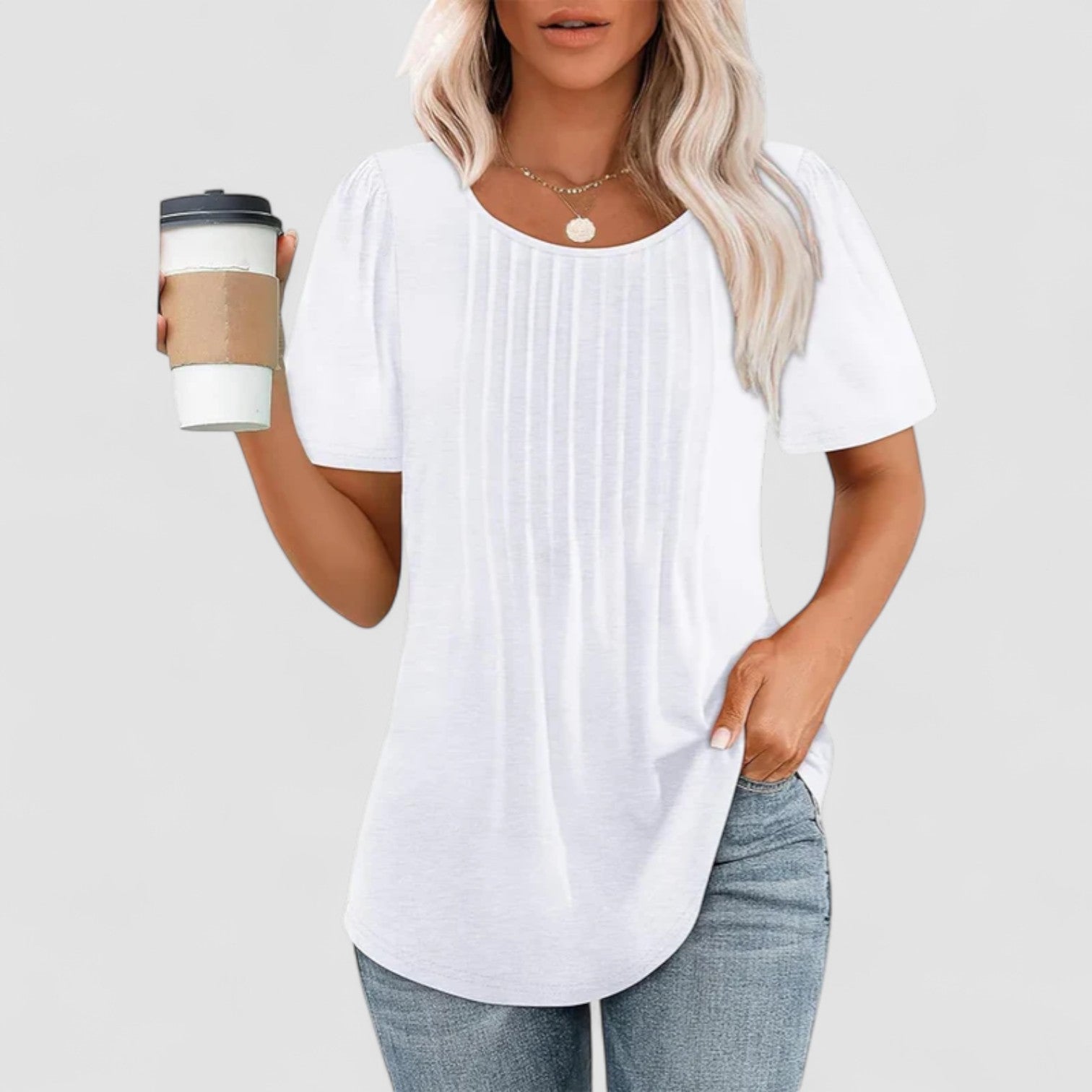 BENFIERI™ | Linna – Långärmad blus i mjuk viskos