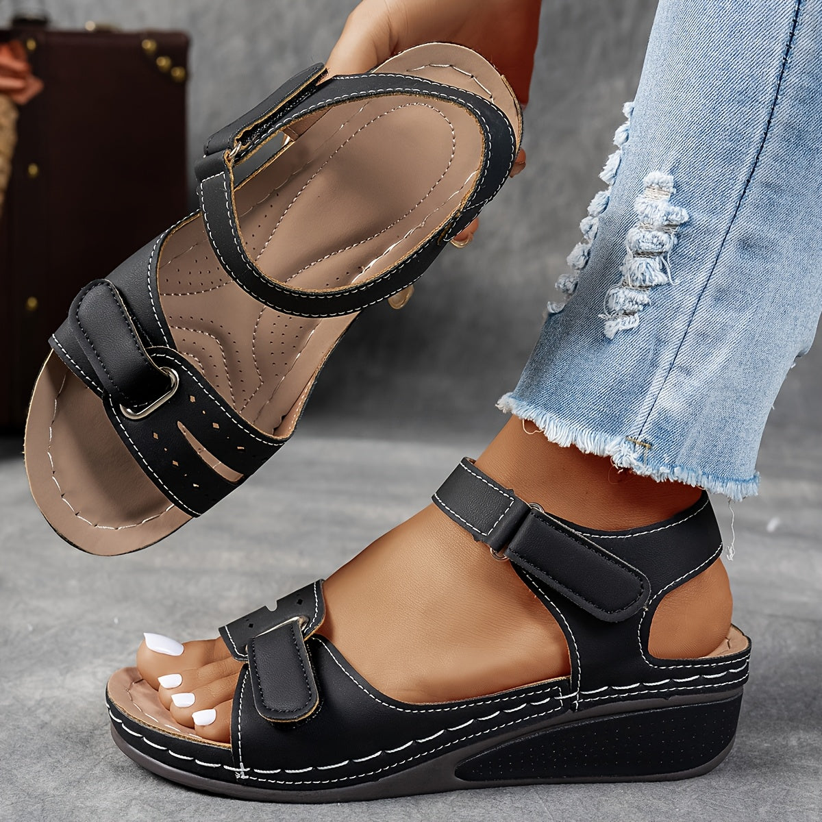 BENFIERI™ | Aldona - Ortopediska sandaler med kilklack