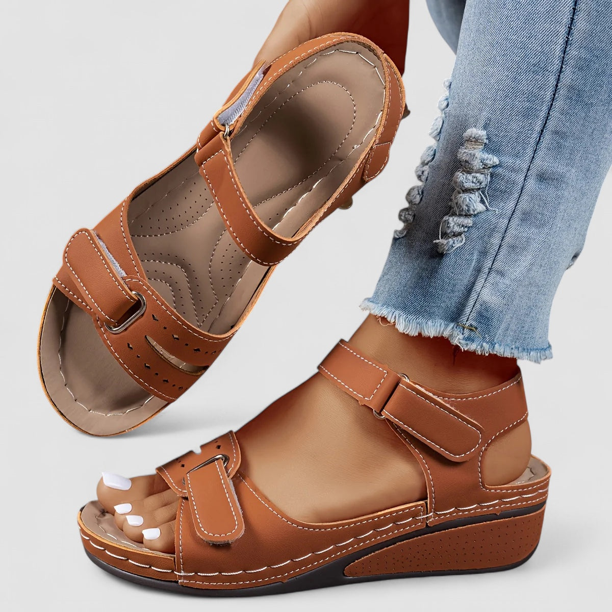 BENFIERI™ | Aldona - Ortopediska sandaler med kilklack