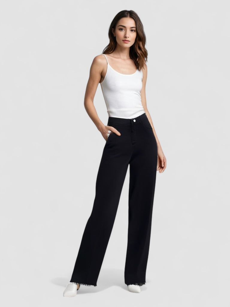 BENFIERI™ | Elegant Svart Jeans med Rå Finish