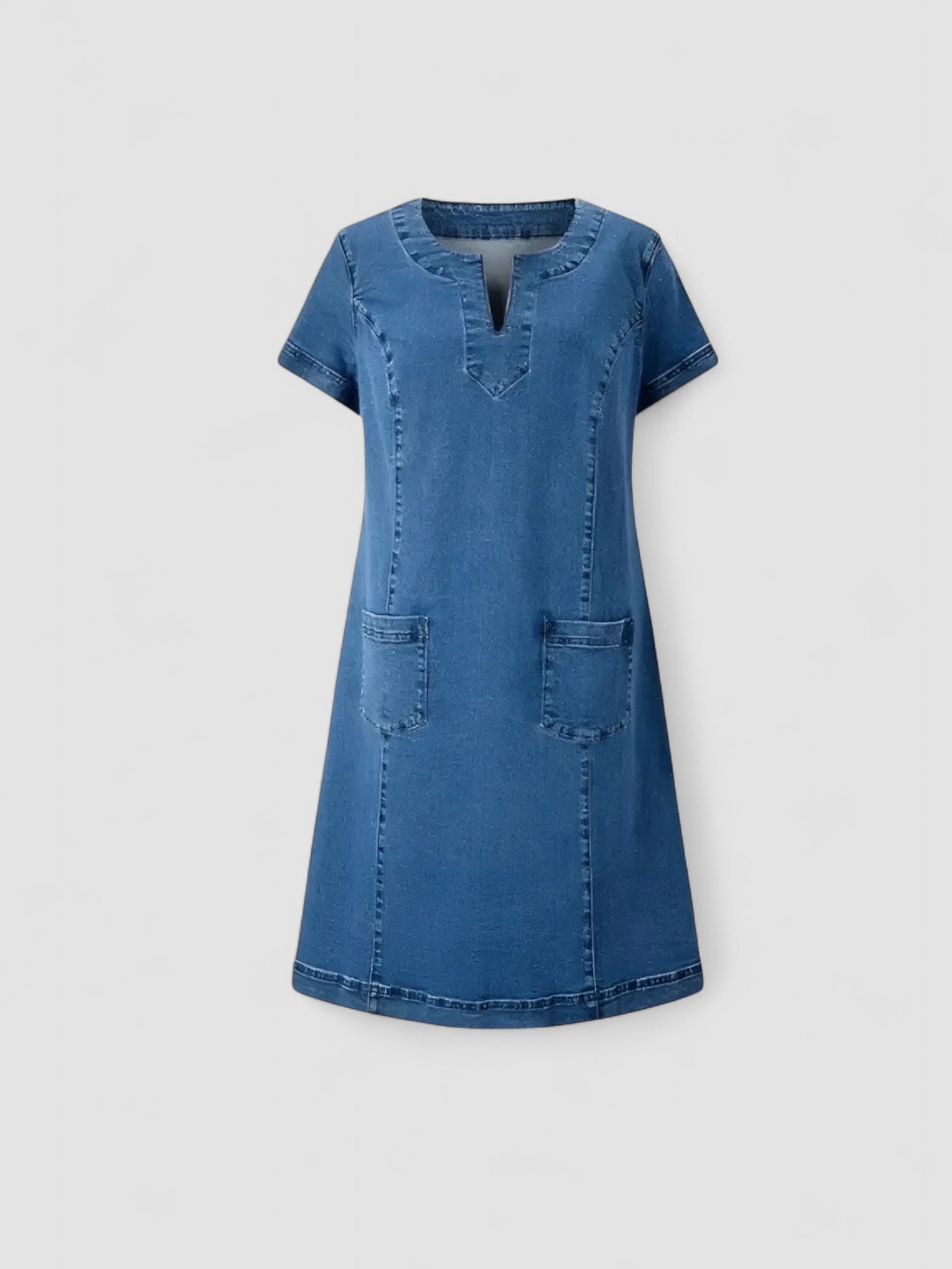 BENFIERI™ | Mjuk Denimklänning med Framfickor