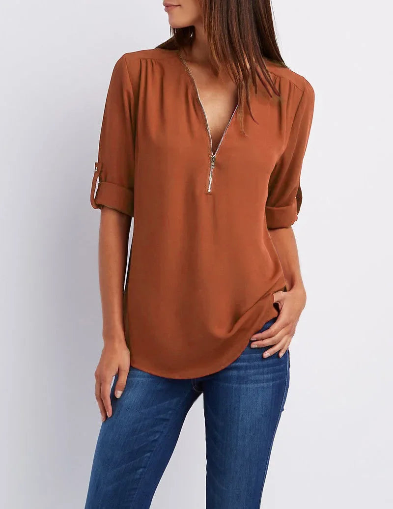 BENFIERI™ | Ronja – Elegant topp med dragkedja