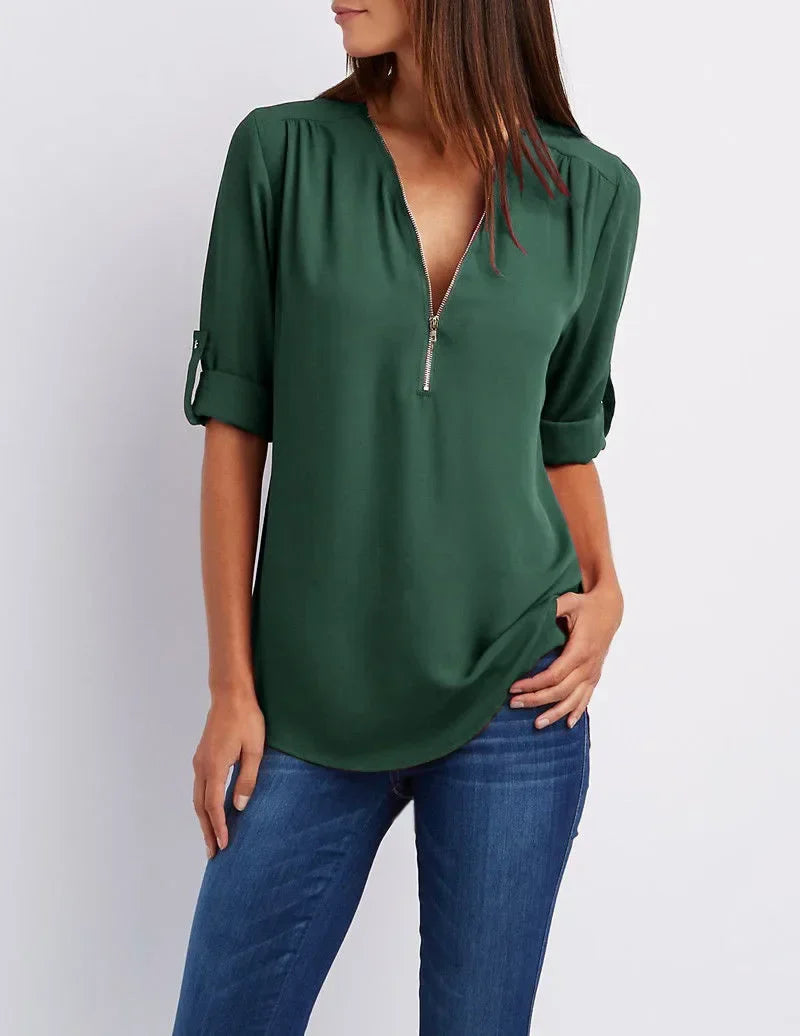 BENFIERI™ | Ronja – Elegant topp med dragkedja
