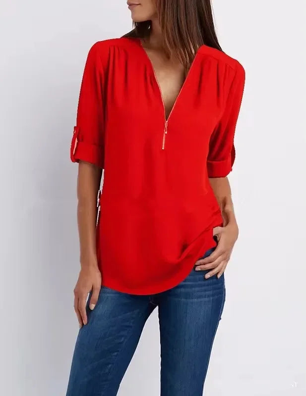 BENFIERI™ | Ronja – Elegant topp med dragkedja