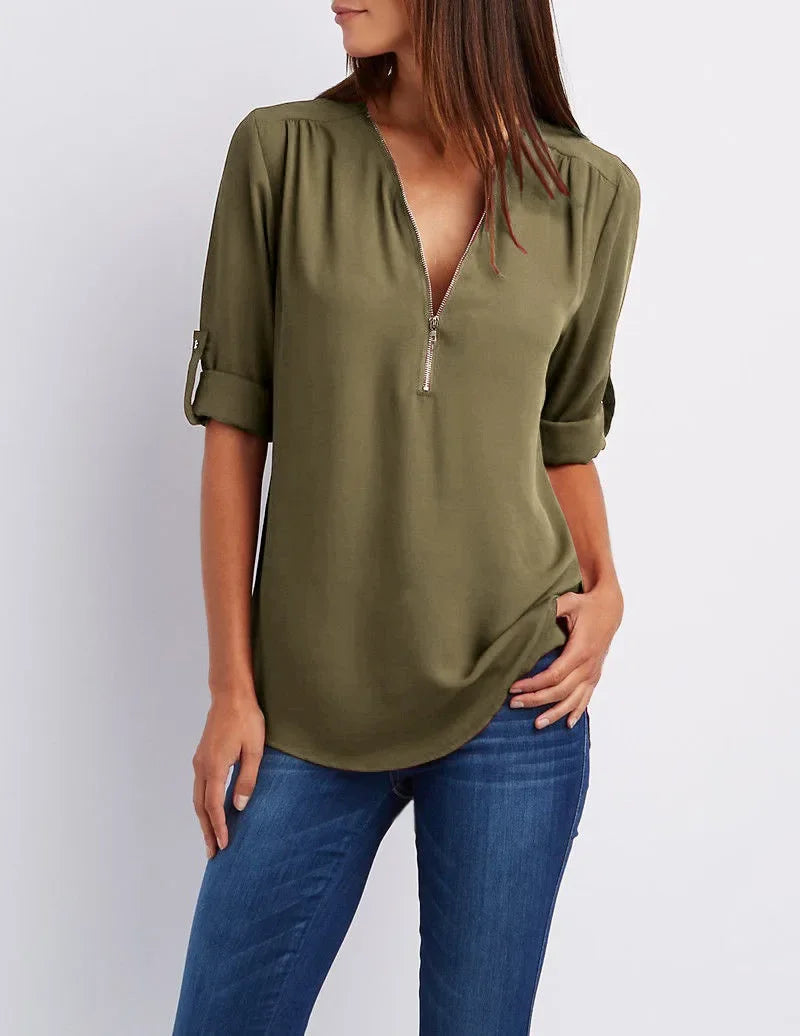 BENFIERI™ | Ronja – Elegant topp med dragkedja