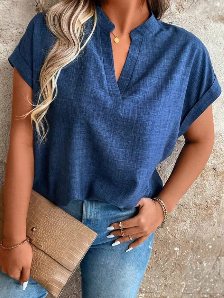 BENFIERI™ | Elinor – Topp med mjukt fall och avslappnad v-ringning