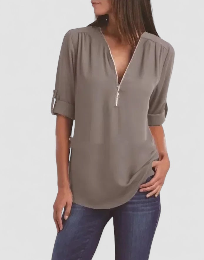 BENFIERI™ | Ronja – Elegant topp med dragkedja